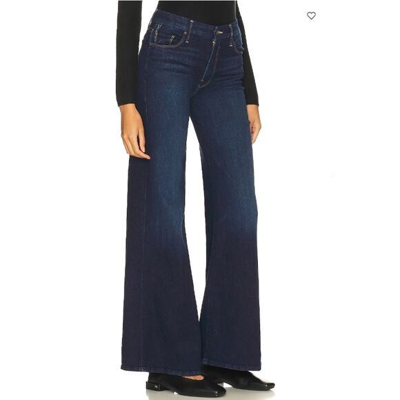 MOTHER The Hustle Roller Sneak High Waist Wide Leg Jeans Size 30 Off Limits Dark - Picture 3 of 15
